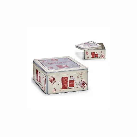 Box mit Deckel Creme Kunststoff Weiblech