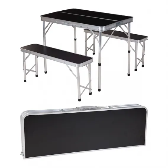 Redcliffs Tisch-Set mit Sthlen 90 x 60 x 70 cm Aluminium Campingtisch