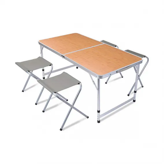 Redcliffs Campingtisch Klapptisch Tisch-Set mit 4 Sthlen Aluminium