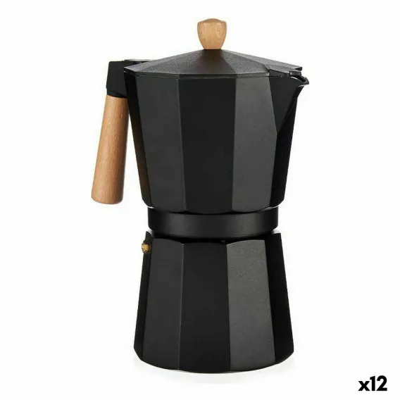 Espressokocher Italienische Kaffeemaschine Holz Aluminium 650 ml 12 Stck